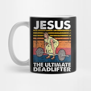 Jesus The Ultimate Deadlifter Fitness Funny Vintage Mug